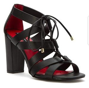 Charles Jourdan Black Open Toe Heel